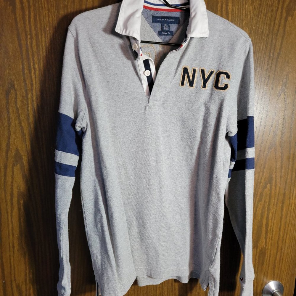 Tommy Hilfiger NYC New York City VINTAGE Rugby Shirt Size Small